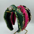 Baroque Rhinestone Knotted Fabric Headband L4708