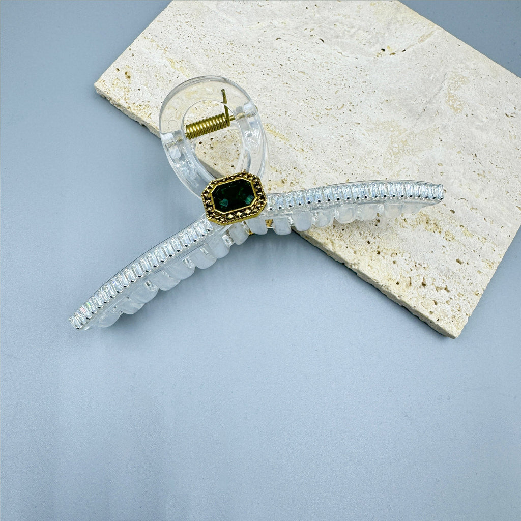 Cubic Zirconia Cross Hair Clip L4714