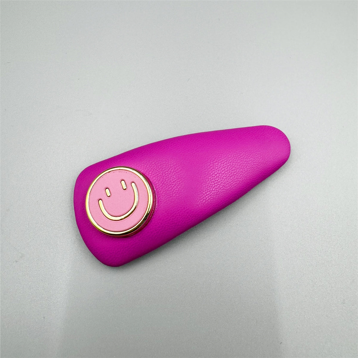 Smiling face FushiaTeardrop Hair Pin L4719