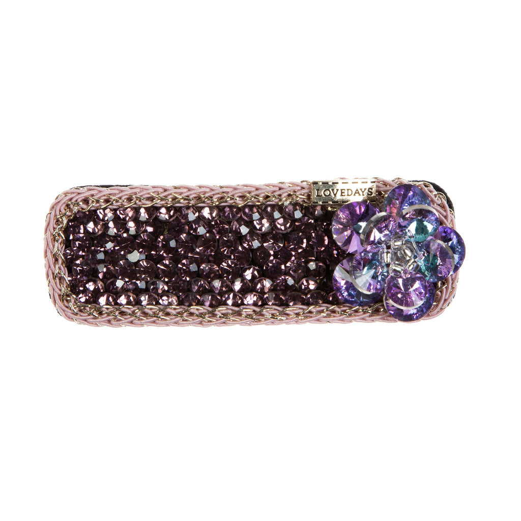 Flower Rhinestone Rectangle Hair Pin L4722