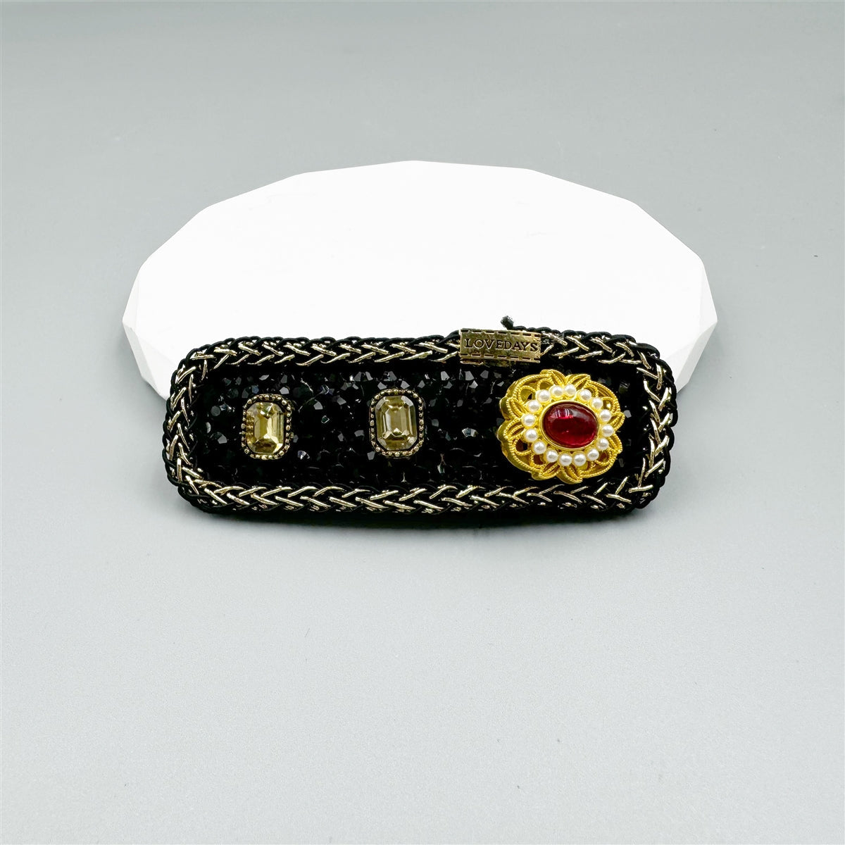Baroque Rhinestone Rectangle Hair Pin L4724