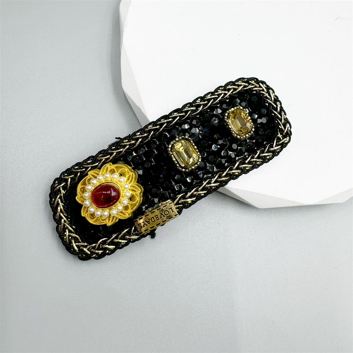 Baroque Rhinestone Rectangle Hair Pin L4724
