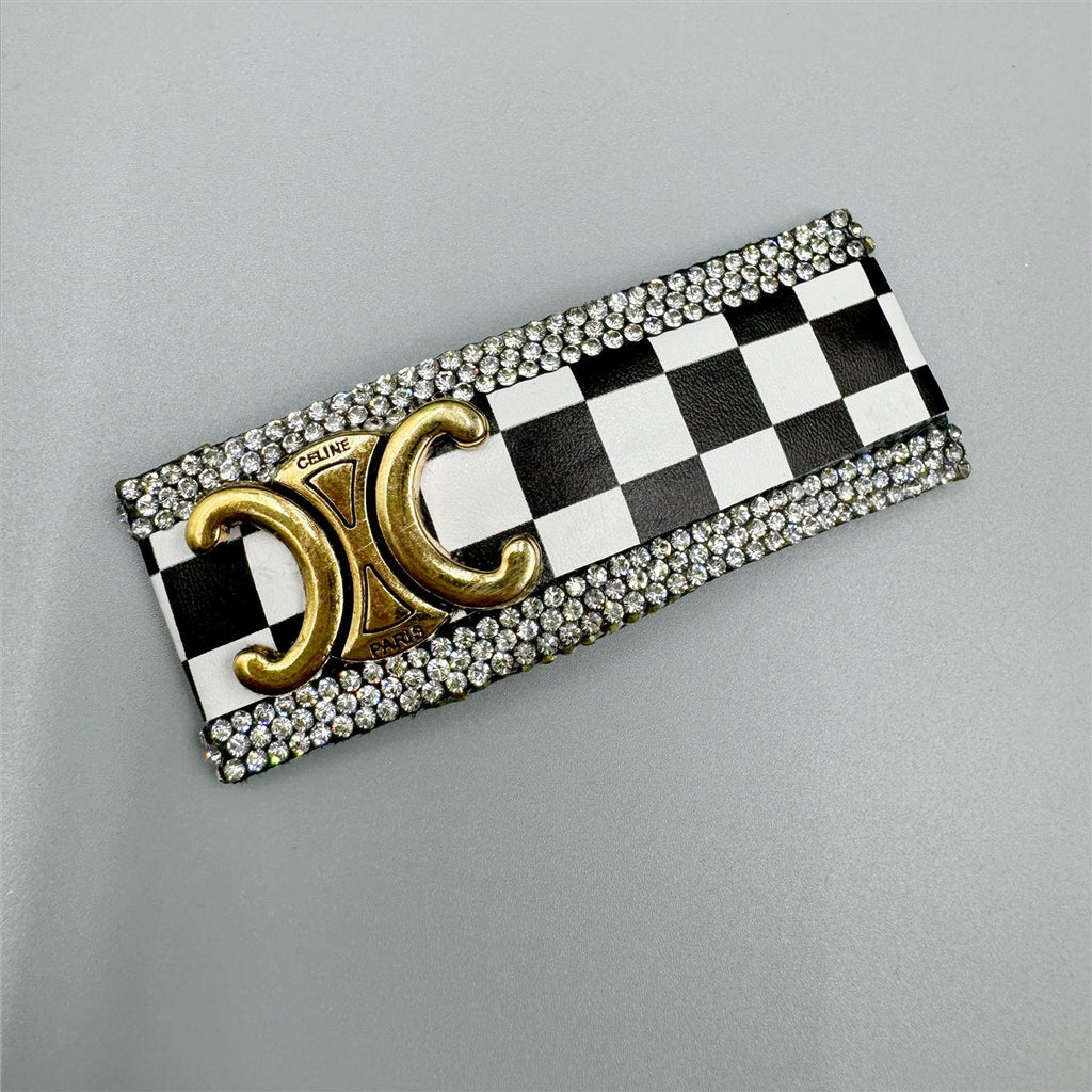 Rhinestone Chessboard Rectangle Hair Pin L4726