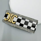 Rhinestone Chessboard Rectangle Hair Pin L4726