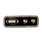 Love Rugby Rhinestone Rectangle Hair Pin L4737