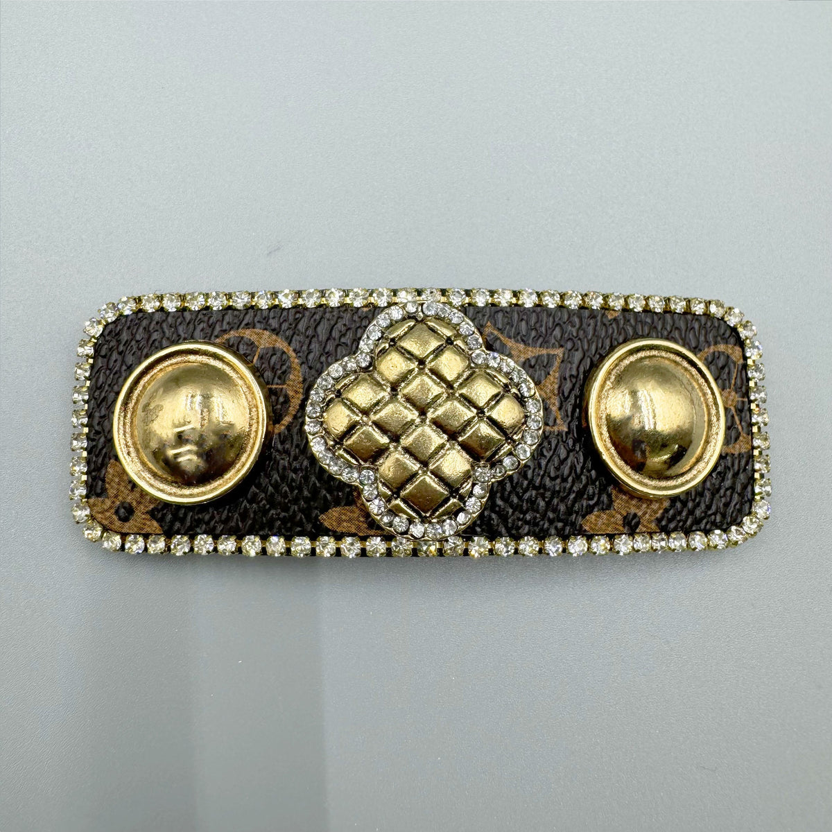 Clover Rhinestone Rectangle Hair Pin L4742