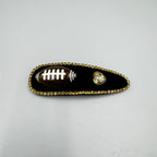 Baseball Heart Rhinestone Teardrop Hair Pin L4746