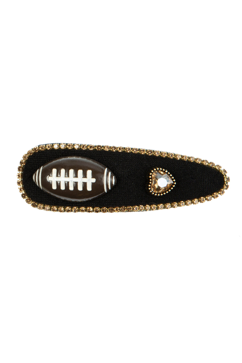 Baseball Heart Rhinestone Teardrop Hair Pin L4746