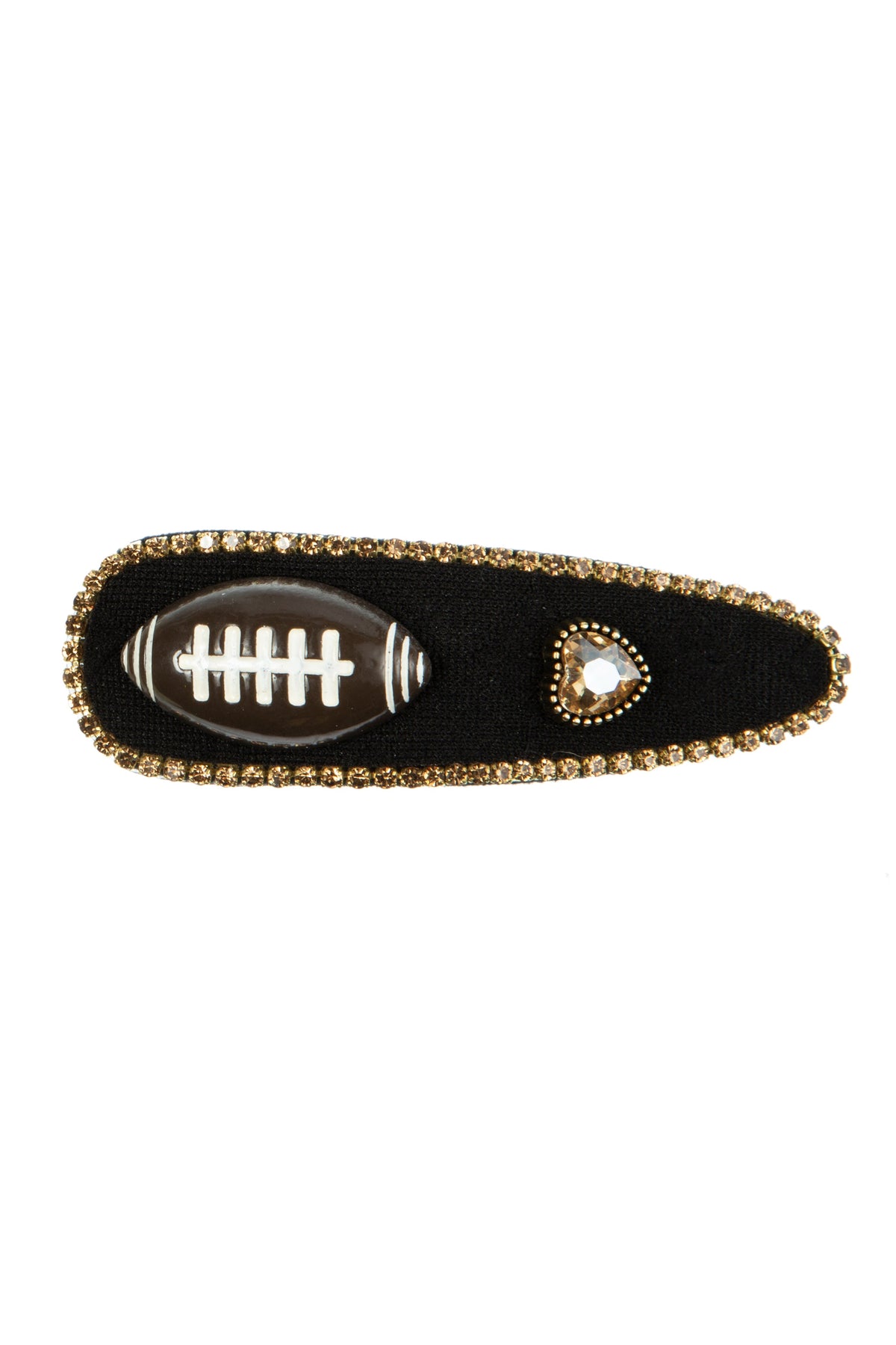 Baseball Heart Rhinestone Teardrop Hair Pin L4746