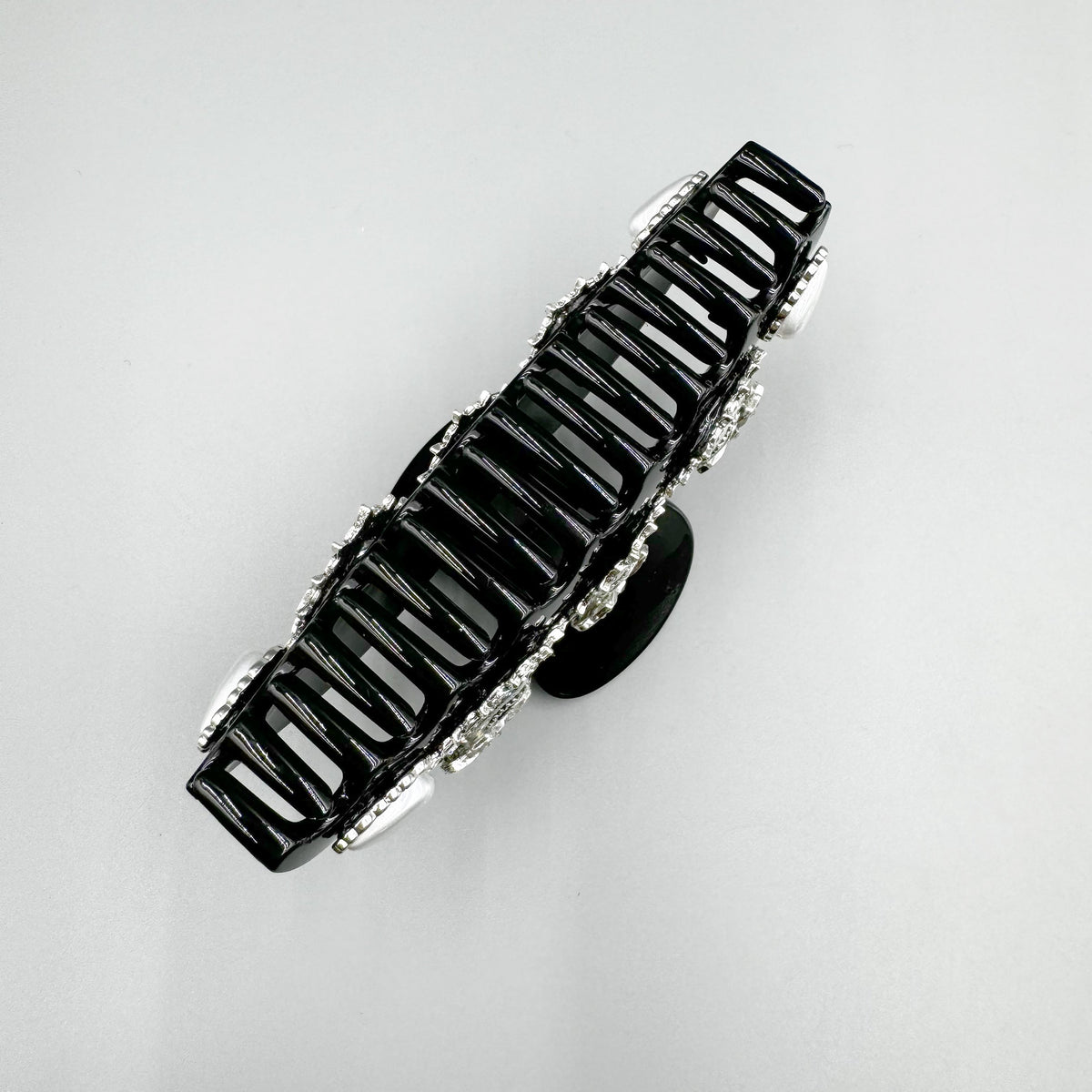 Heart Rhinestone Semicircle Acrylic Hair Clip L4751