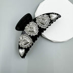 Heart Rhinestone Semicircle Acrylic Hair Clip L4751