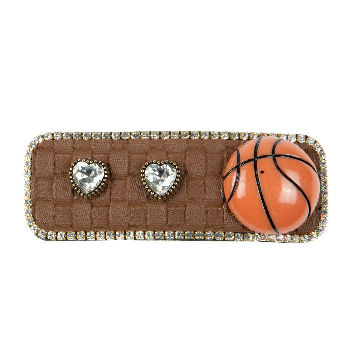 Basketball Rhinestone Rectangle Hair Pin L4754