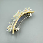 Floral Rhinestone Acrylic Hair Frenchbarrette L4763