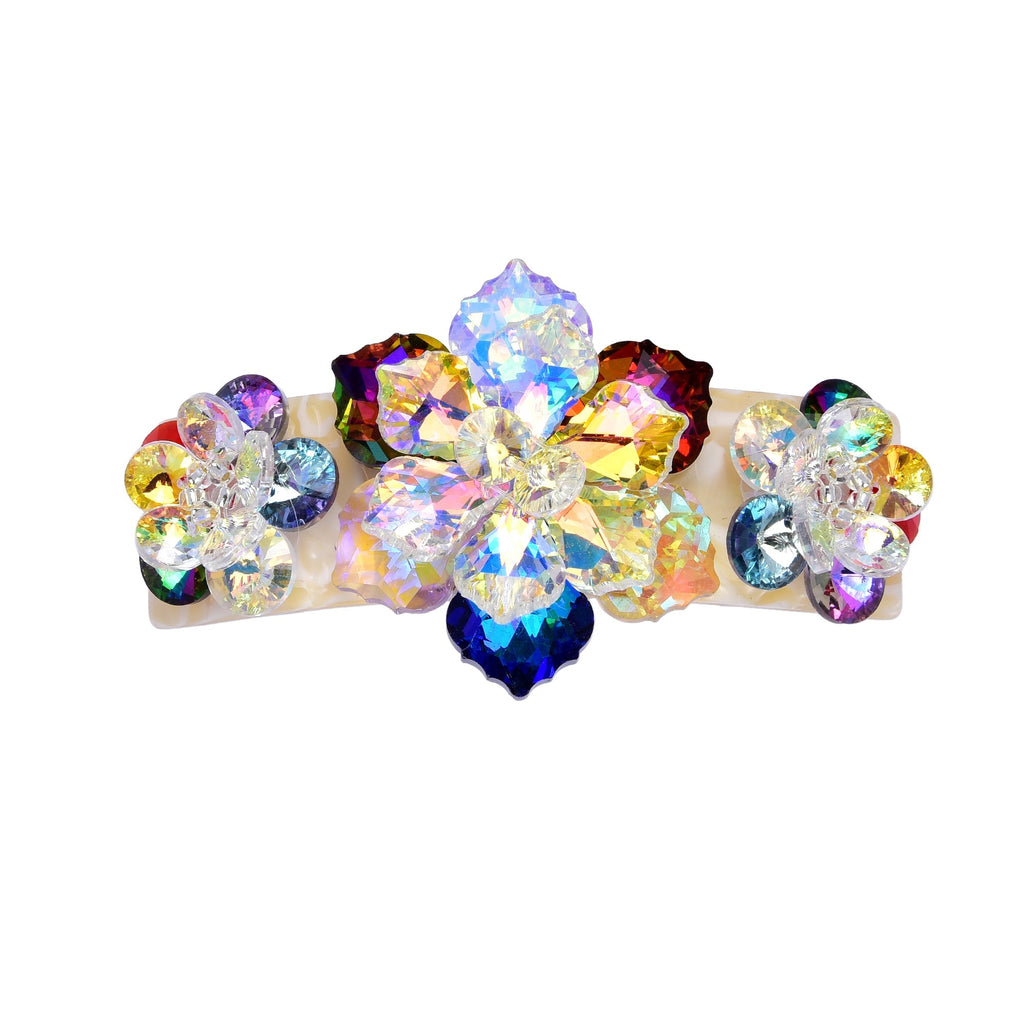 Floral Rhinestone Acrylic Hair Frenchbarrette L4763