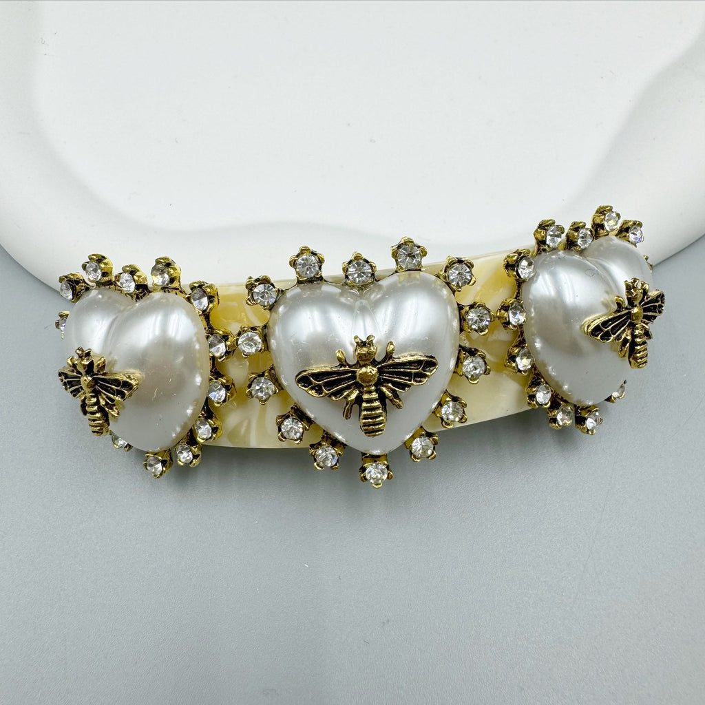 Baroque Heart Acrylic Hair Frenchbarrette L4772