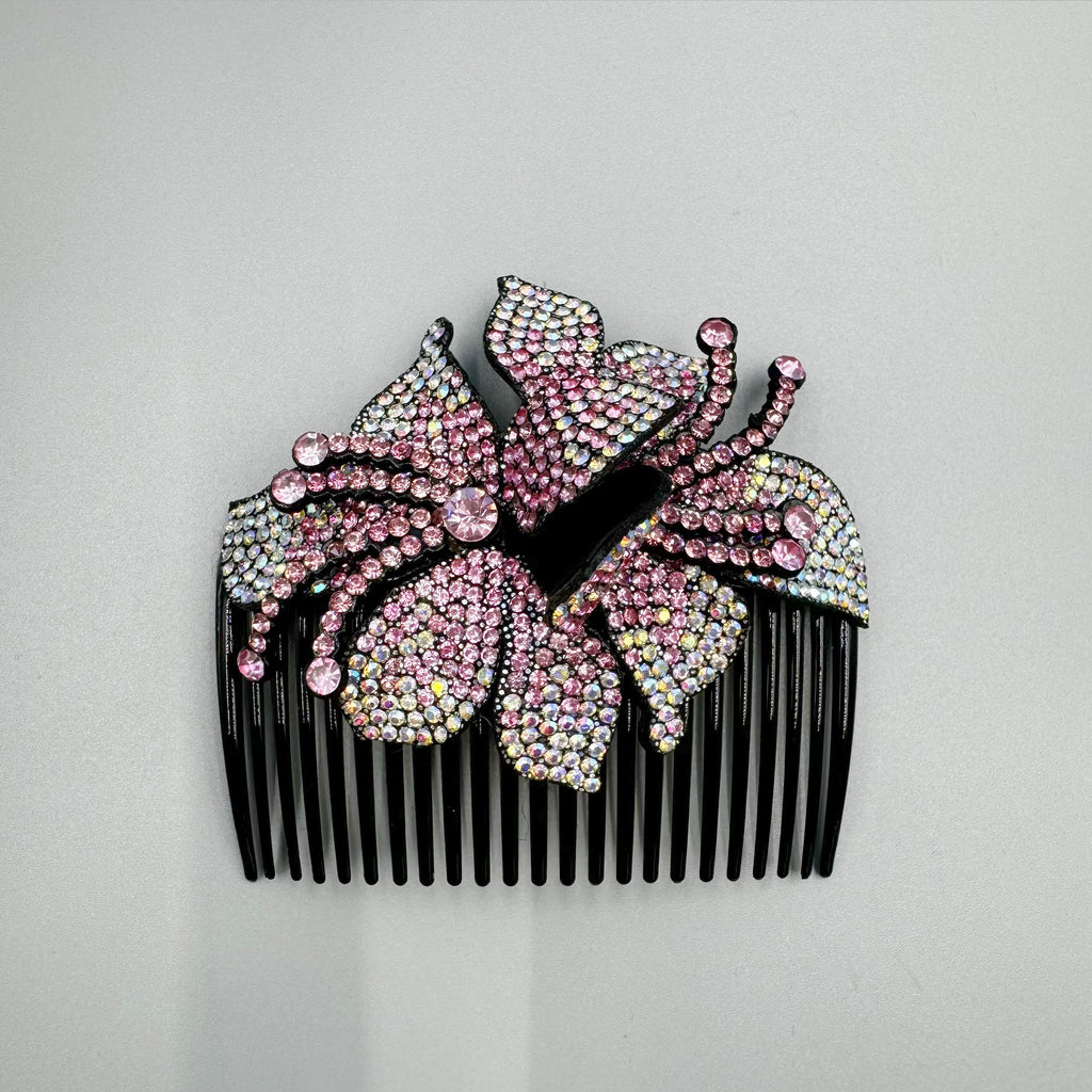 Floral Rhinestone Hair Comb L4778