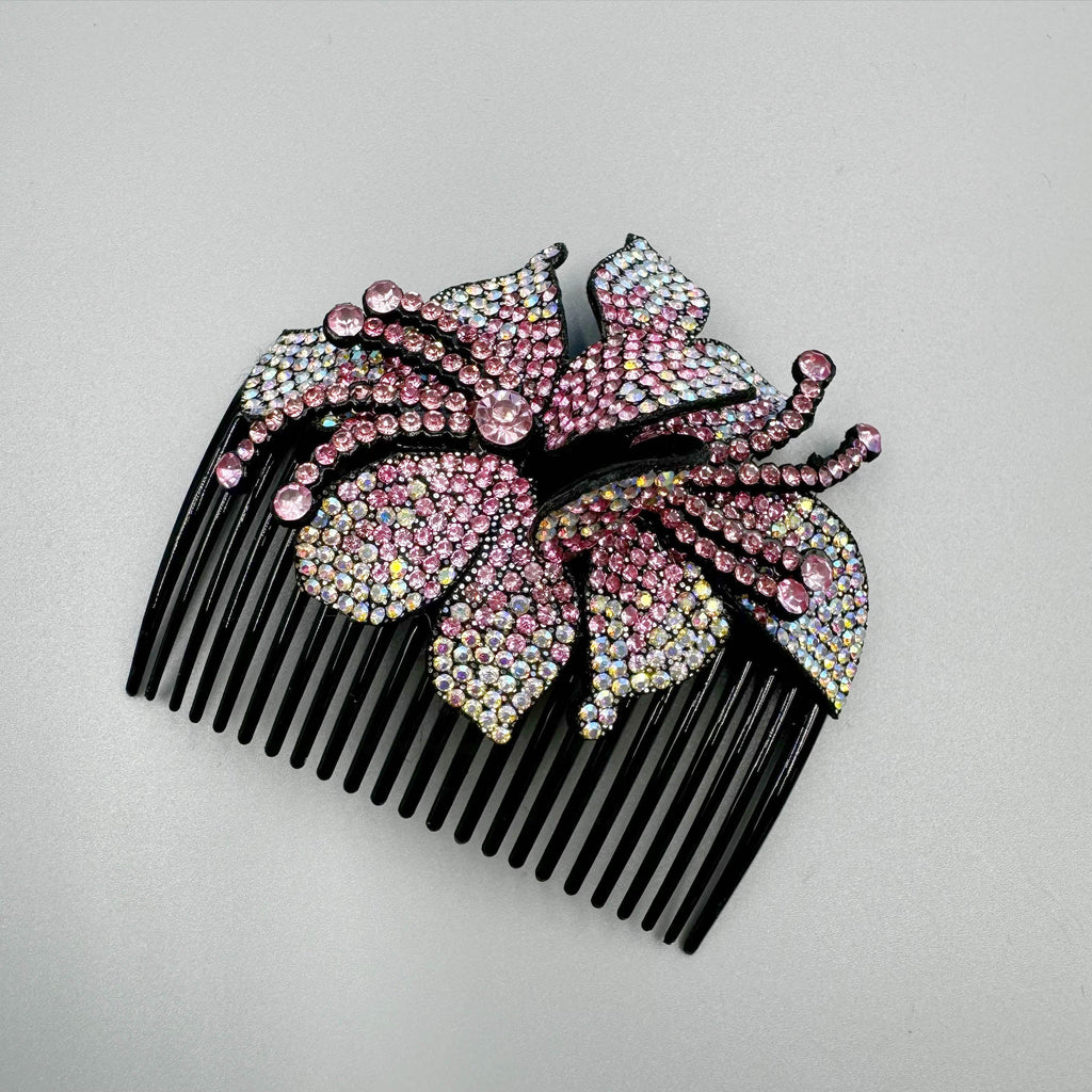 Floral Rhinestone Hair Comb L4778