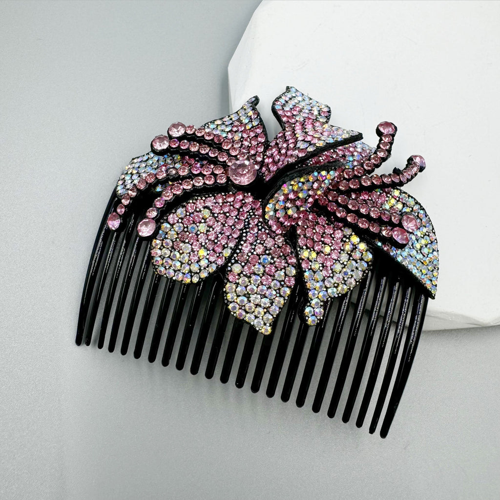 Floral Rhinestone Hair Comb L4778