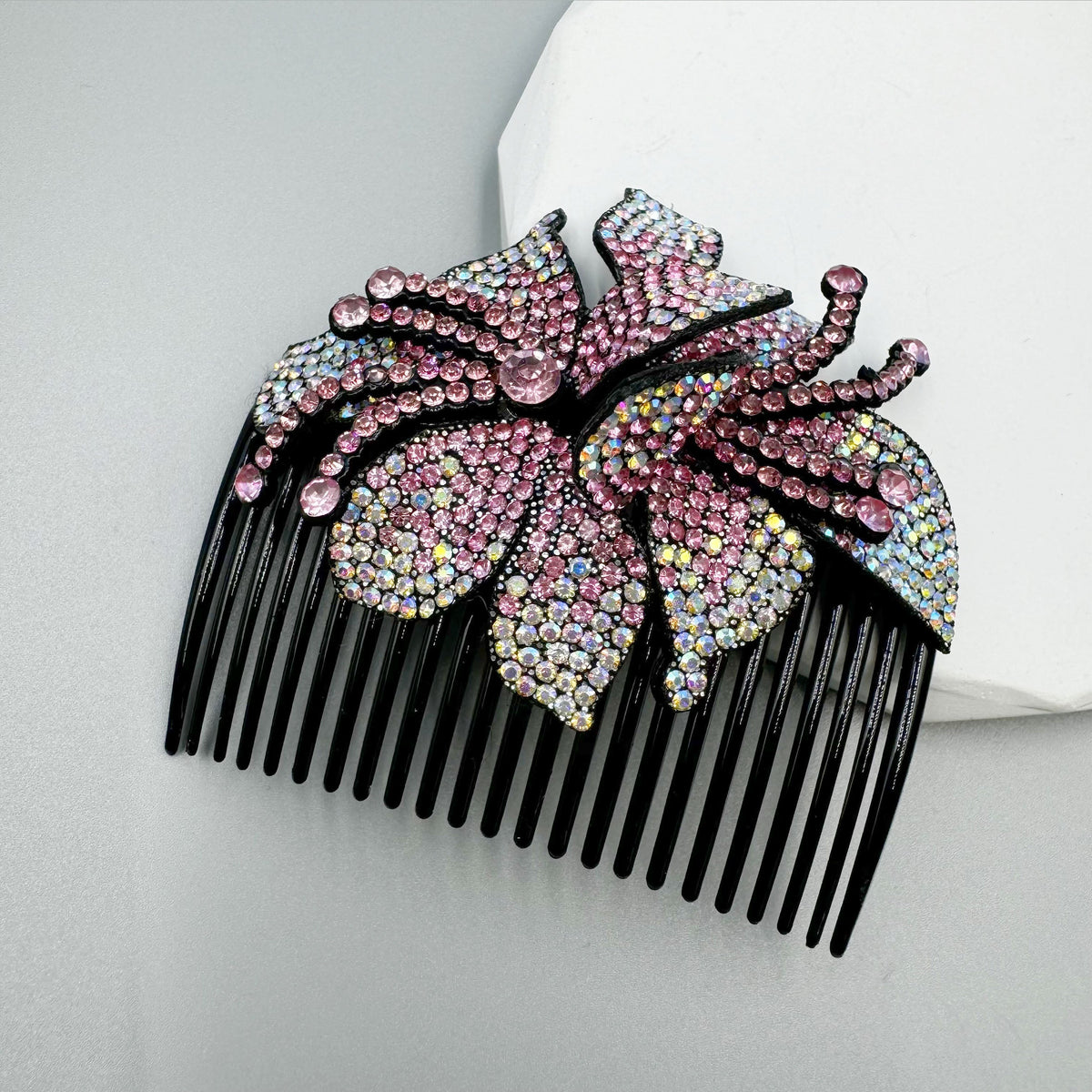 Floral Rhinestone Hair Comb L4778