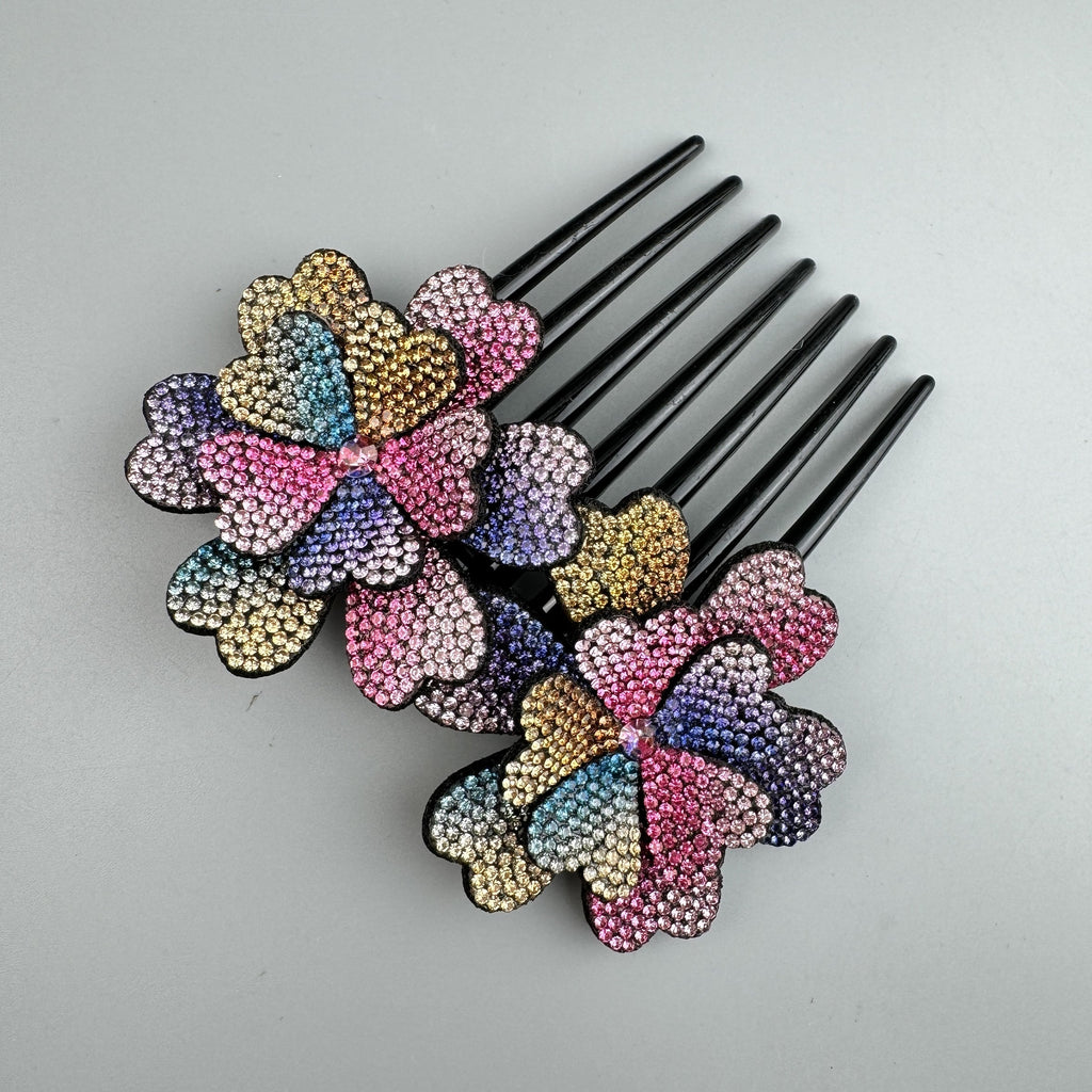 Flower Rhinestone Hair Comb L4779