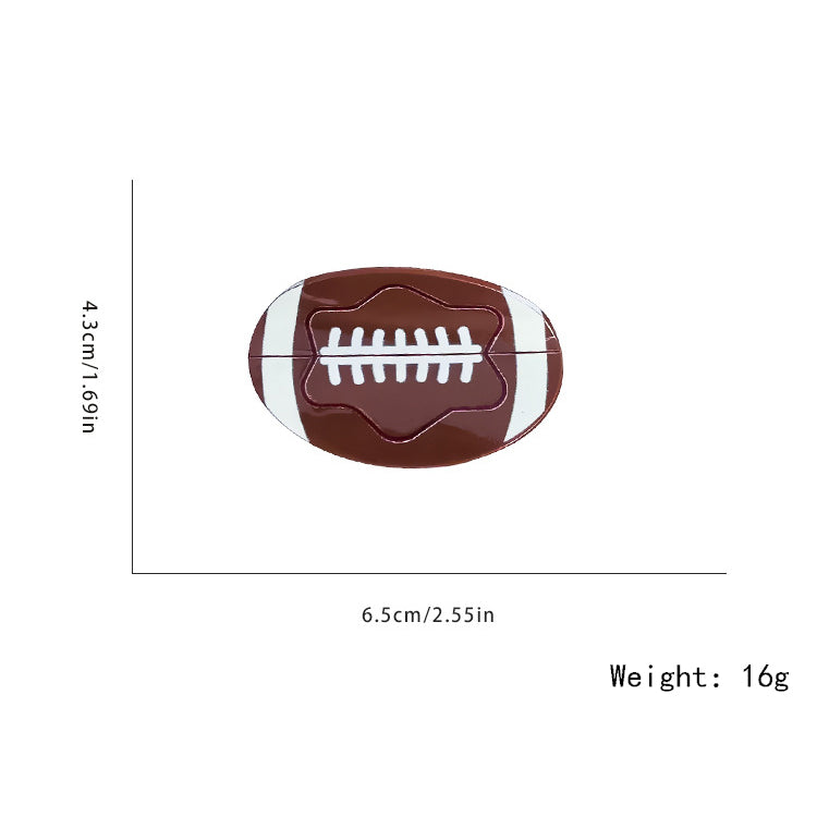 Football Acrylic Hair Clip L4814