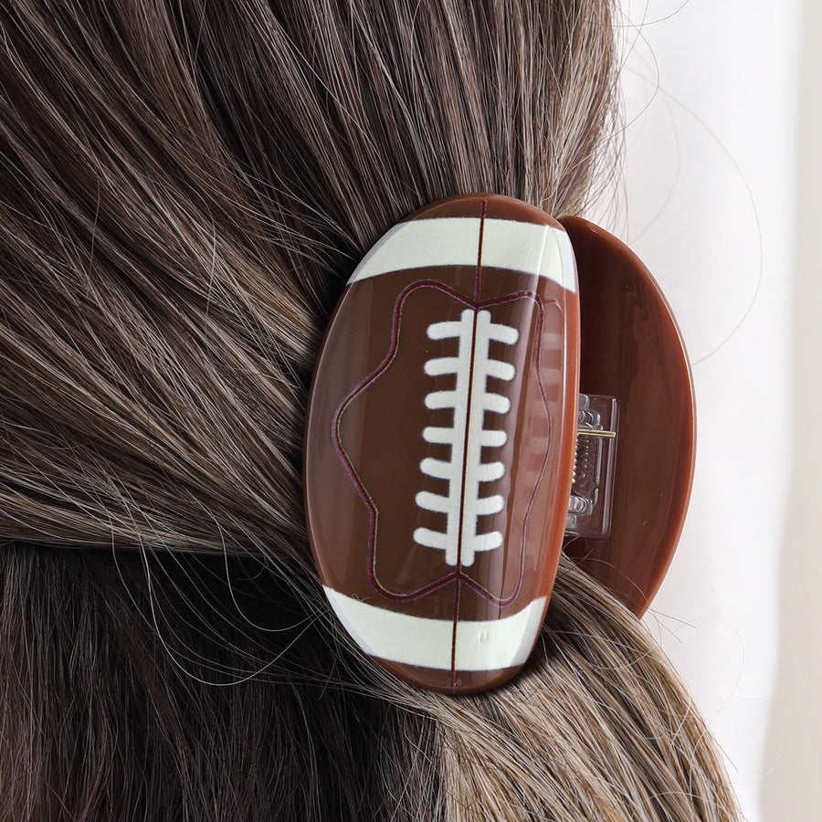 Football Acrylic Hair Clip L4814