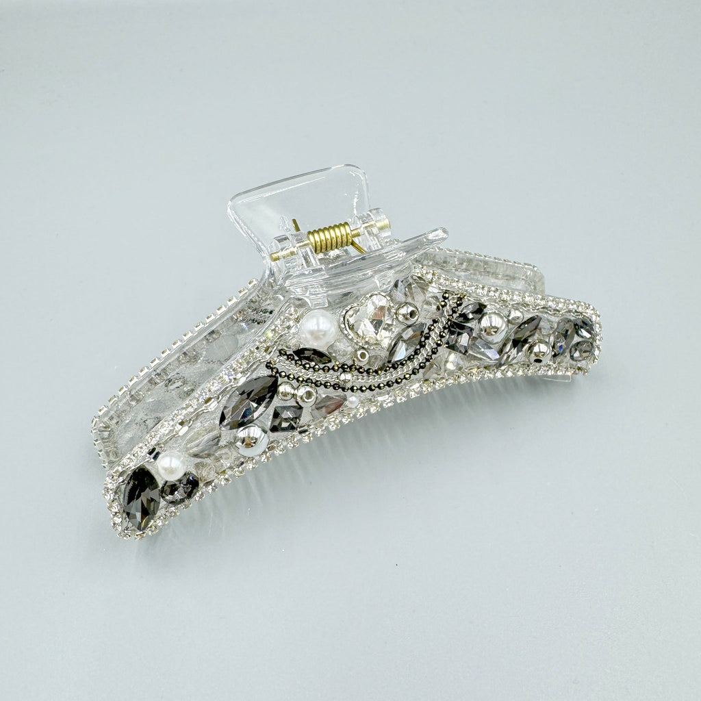 Geometry Rhinestone Acrylic Hair Clip L4835