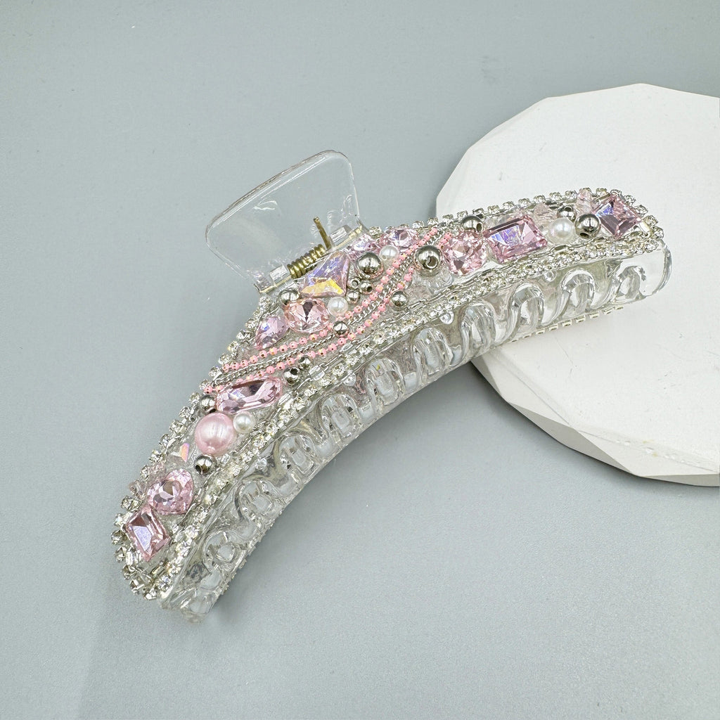 Geometry Rhinestone Acrylic Hair Clip L4835