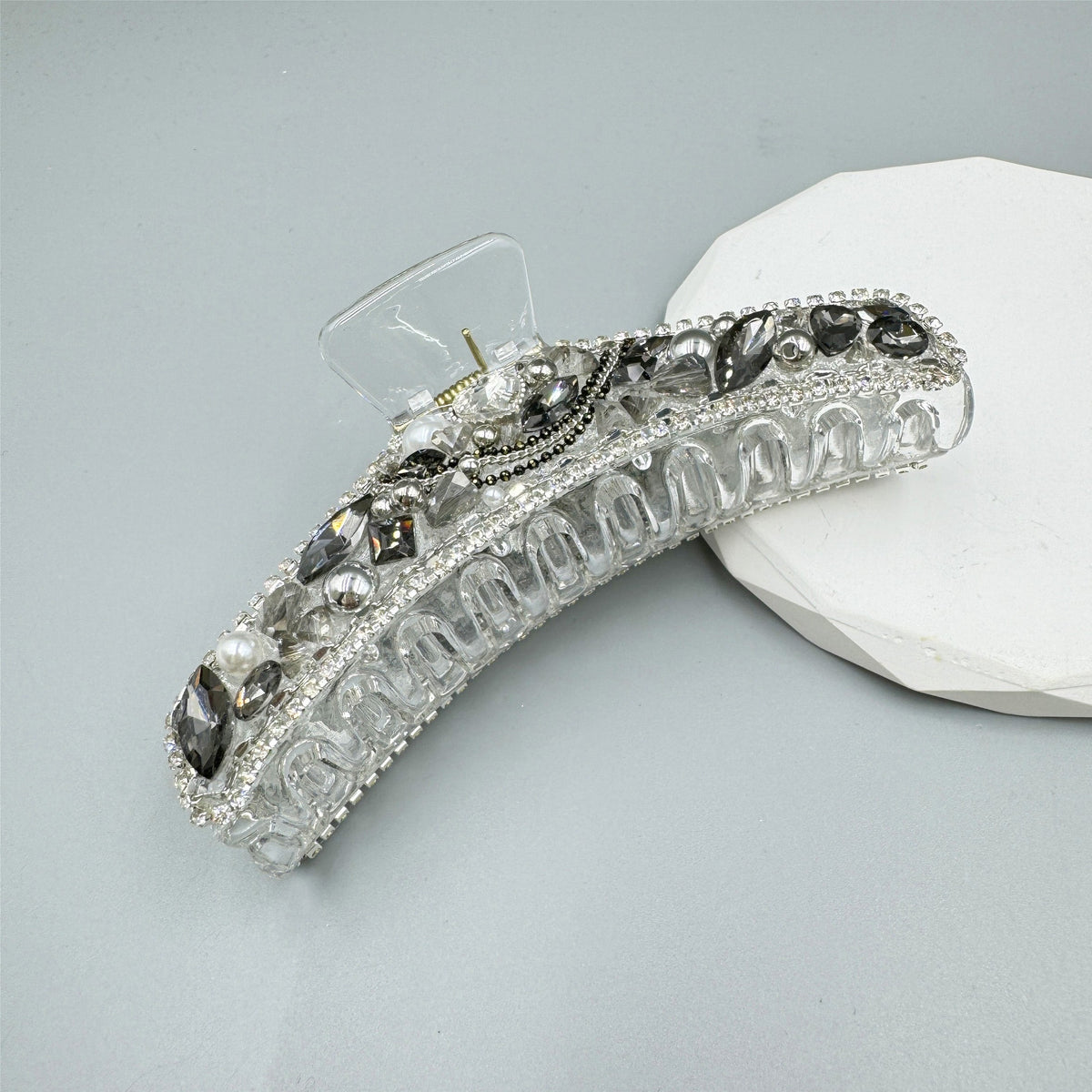 Geometry Rhinestone Acrylic Hair Clip L4835