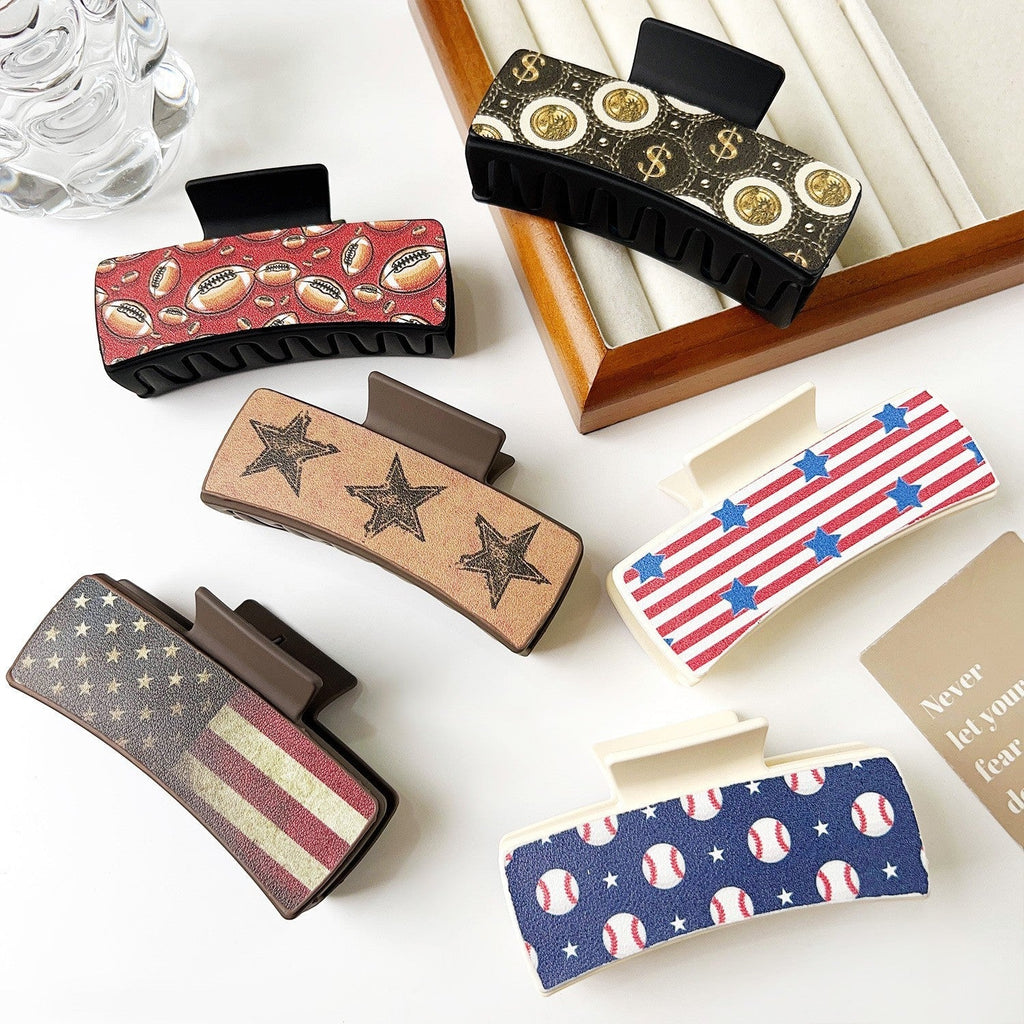 American Flag Acrylic Hair Clip L4850