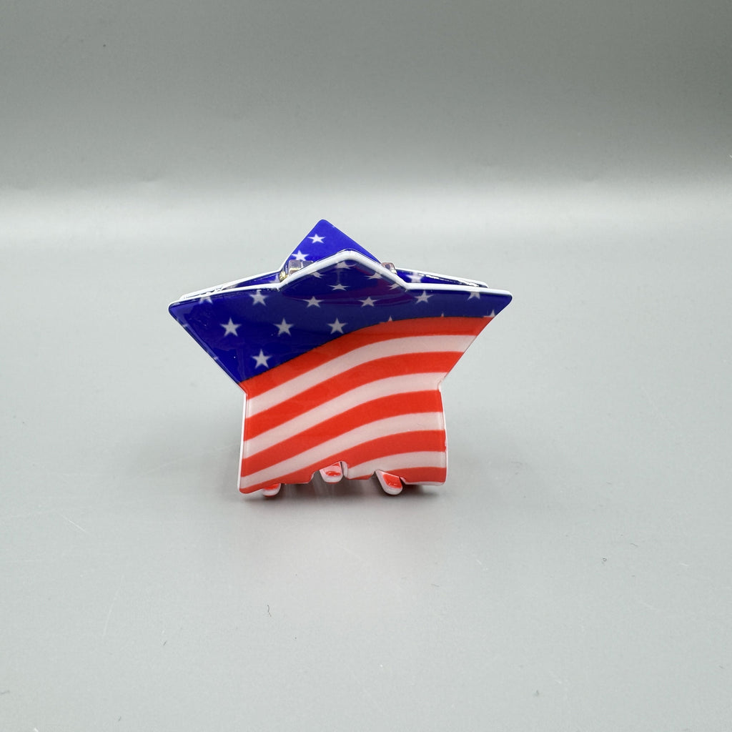 Star American Flag Acrylic Hair Clip L4858