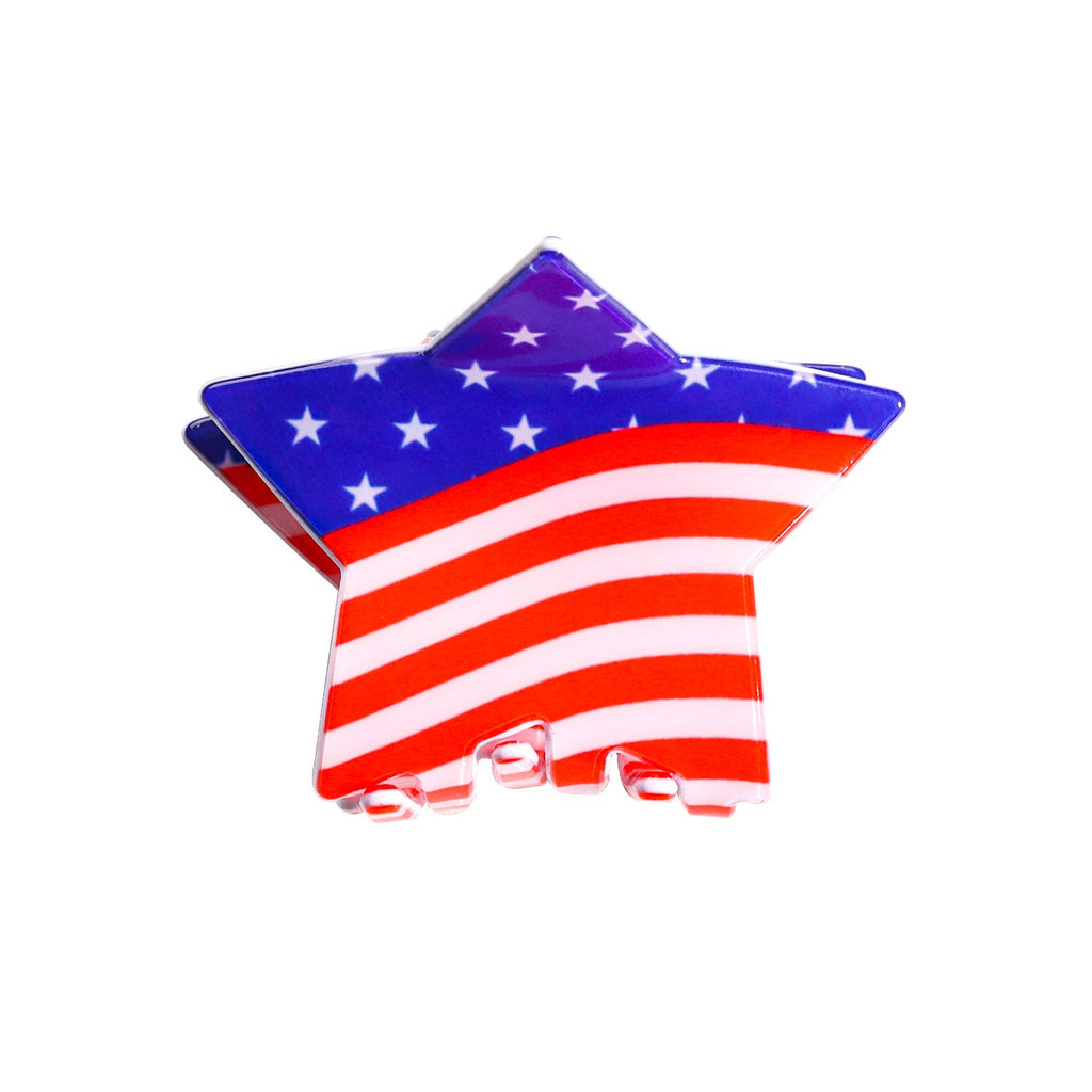 Star American Flag Acrylic Hair Clip L4858