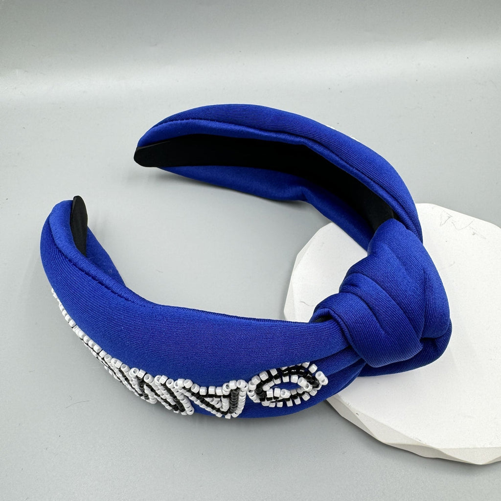 GAMEDAY Seed Beads Knotted Fabric Headband L4863