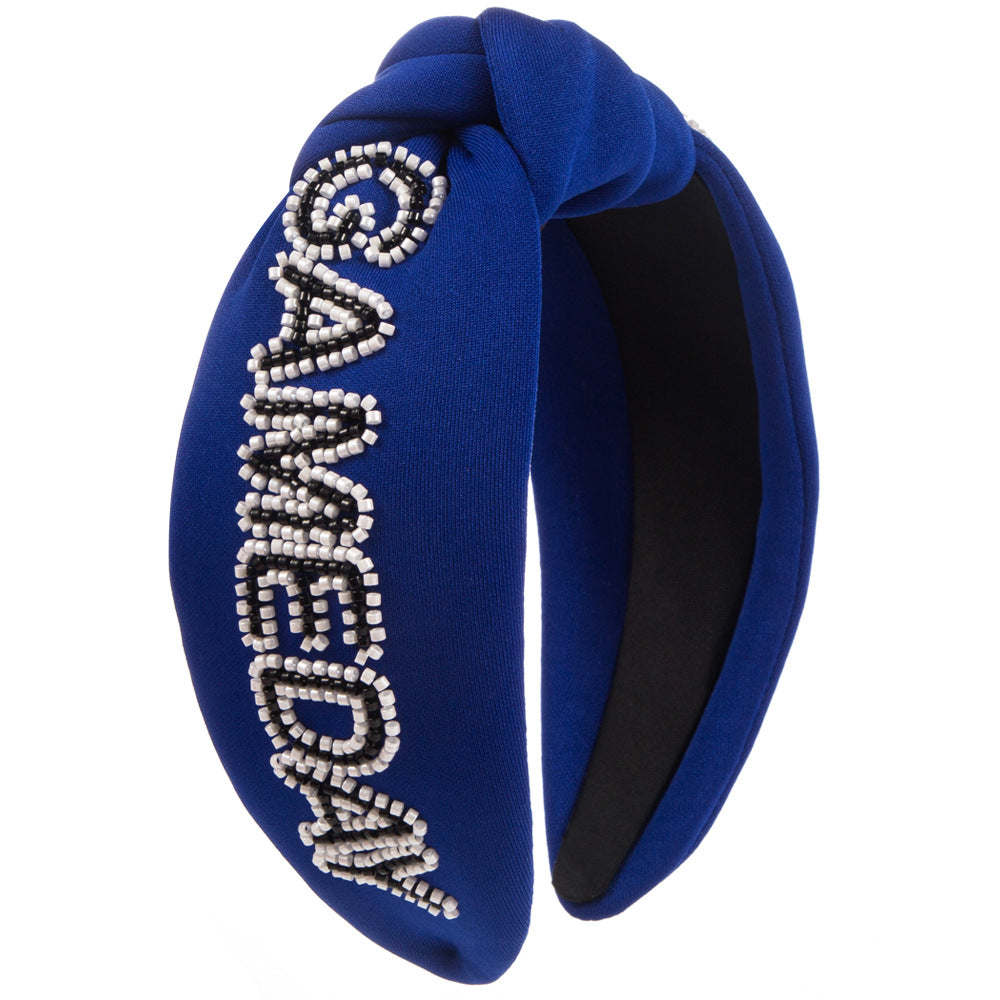 GAMEDAY Seed Beads Knotted Fabric Headband L4863