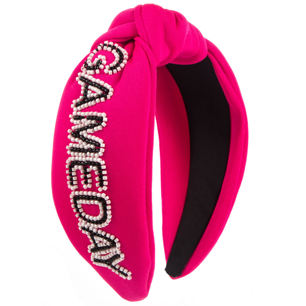 GAMEDAY Seed Beads Knotted Fabric Headband L4863