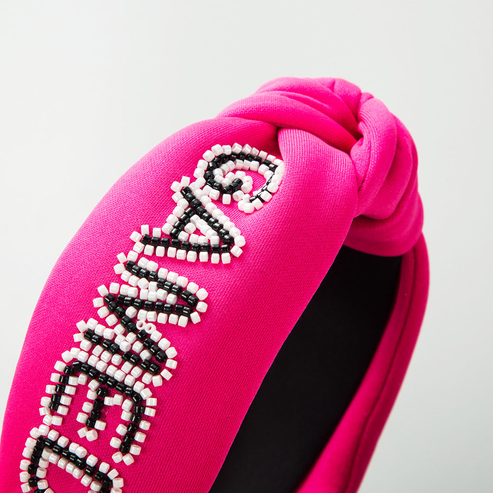 GAMEDAY Seed Beads Knotted Fabric Headband L4863