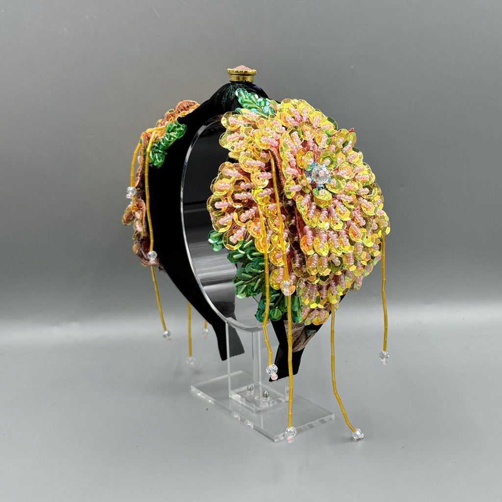 Floral Sequins Tassel Headband L4880