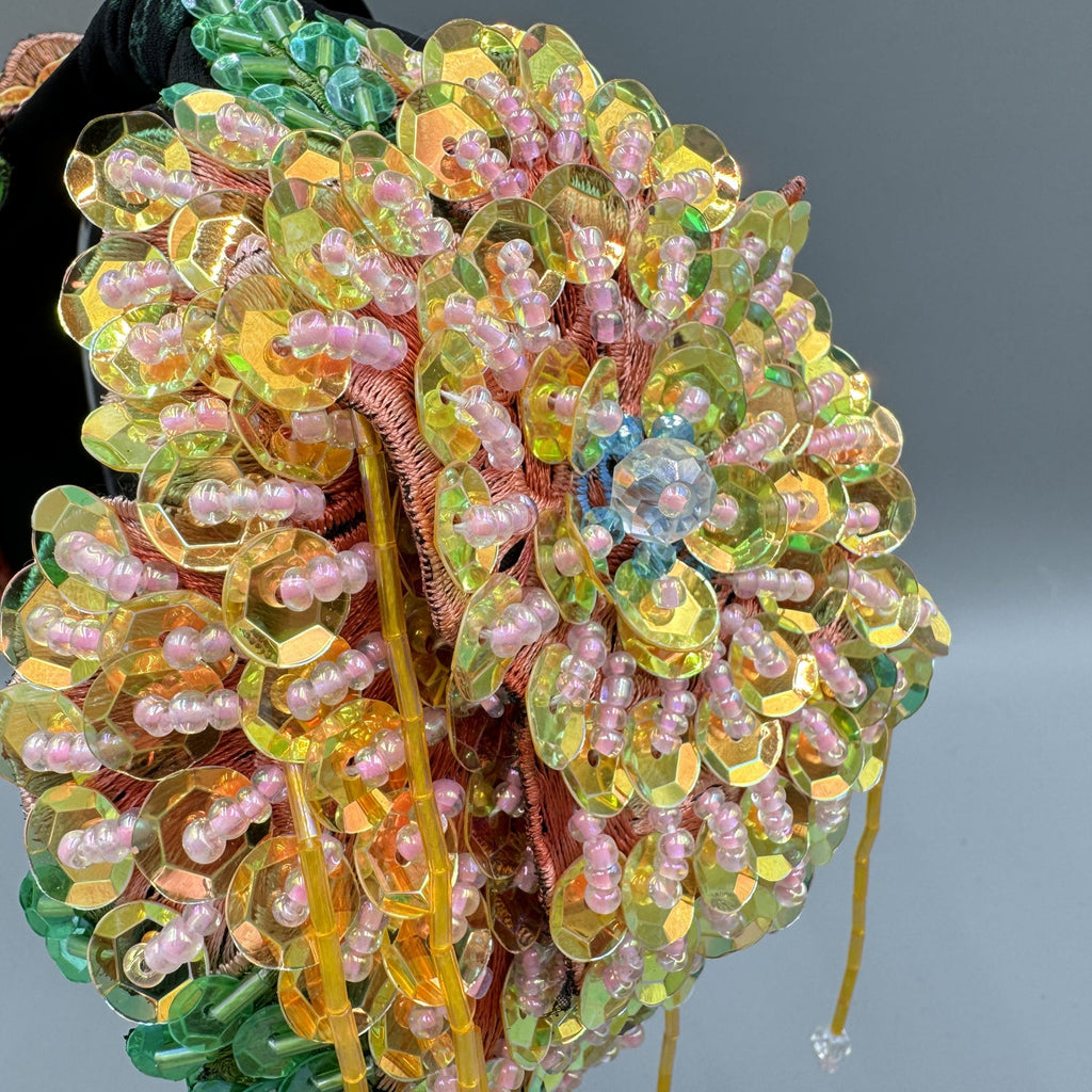 Floral Sequins Tassel Headband L4880