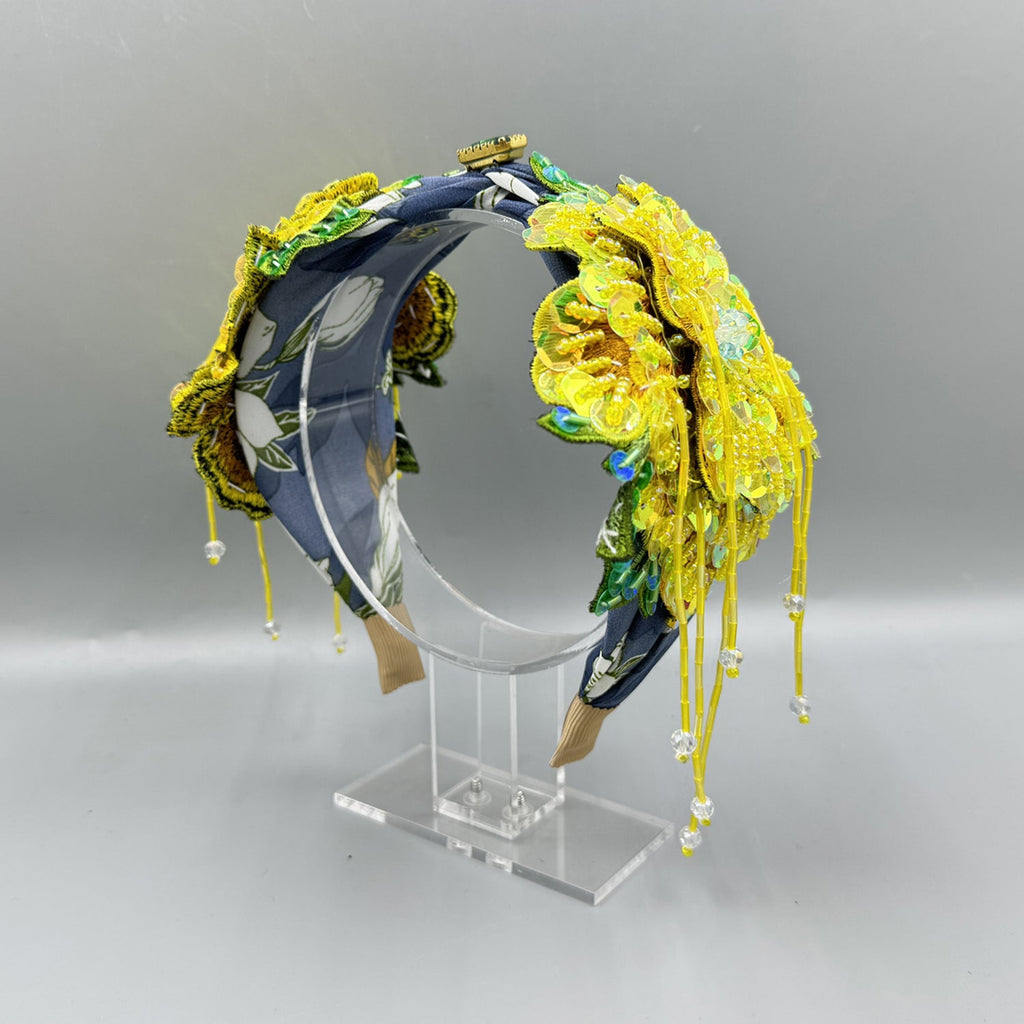 Floral Sequins Tassel Headband L4880