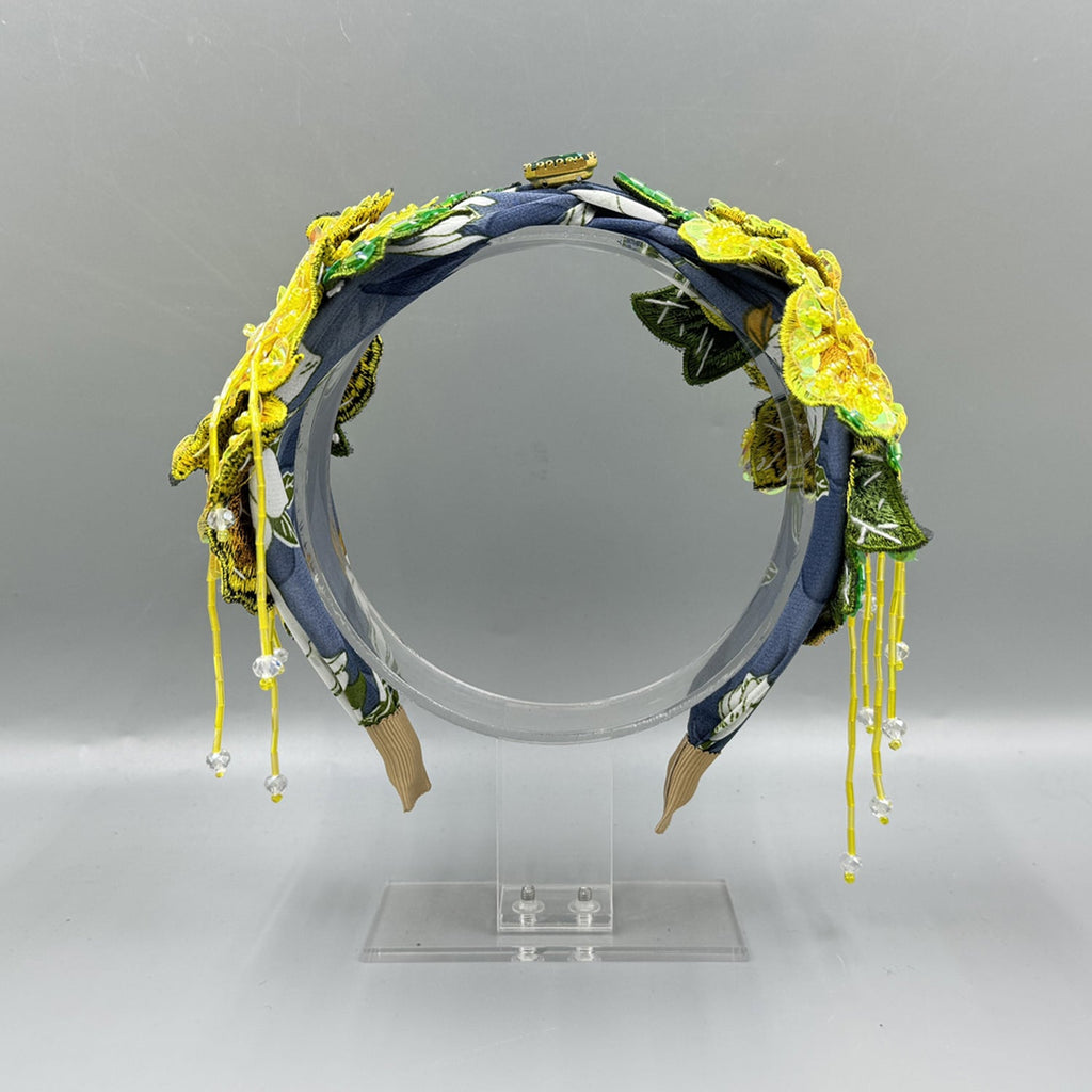 Floral Sequins Tassel Headband L4880
