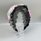 Baroque Pearl Floral Beads Chain Fabric Headband L4881