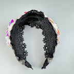 Baroque Pearl Floral Beads Chain Fabric Headband L4881