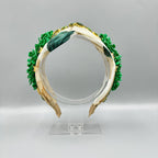 Seed Beaded Rhinestone Fabric Headband L4883