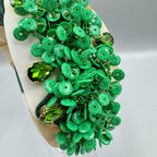 Seed Beaded Rhinestone Fabric Headband L4883