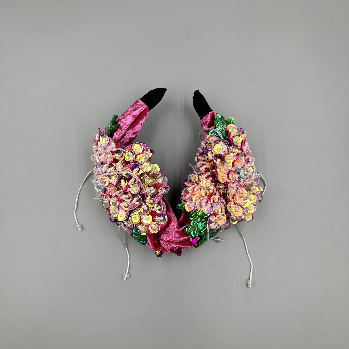 Handmade Floral Sequin Tassel Knot Headband L4884