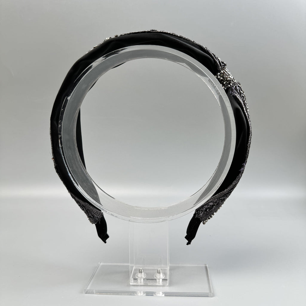 Handmade Bow Seed Bead Fabric Headband L4885