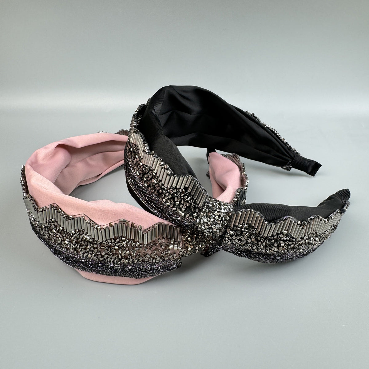 Handmade Bow Seed Bead Fabric Headband L4885