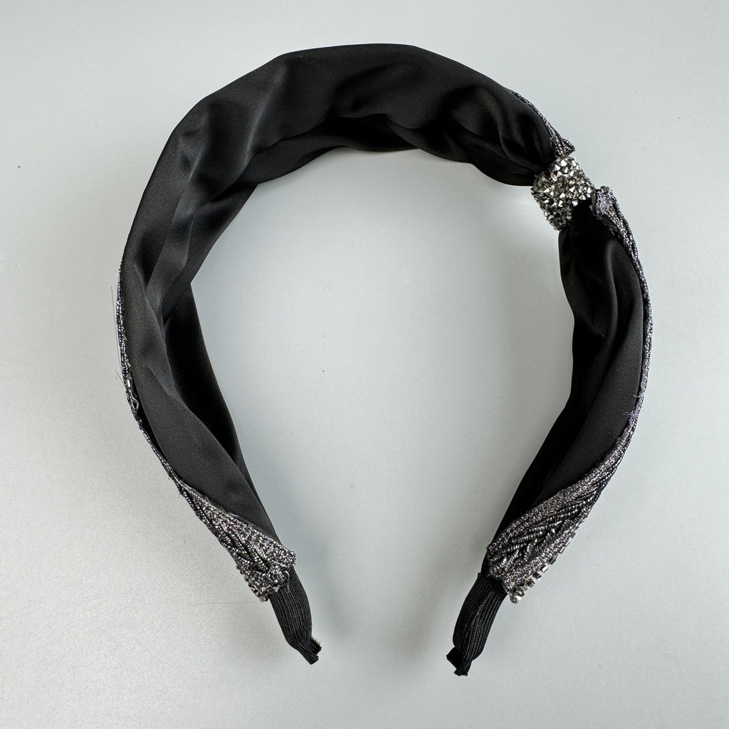 Handmade Bow Seed Bead Fabric Headband L4885