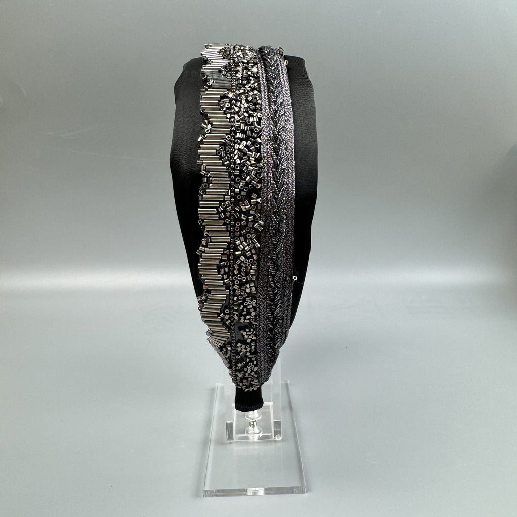 Handmade Bow Seed Bead Fabric Headband L4885