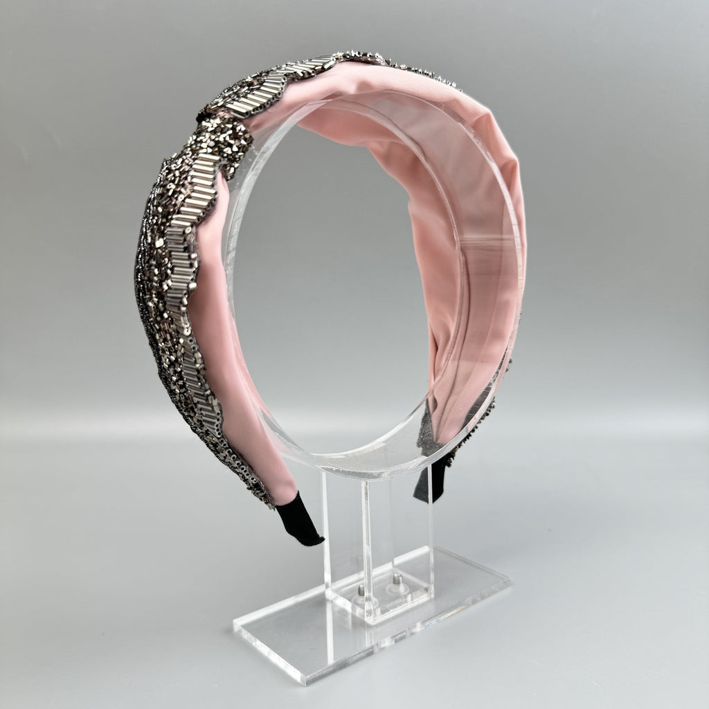 Handmade Bow Seed Bead Fabric Headband L4885